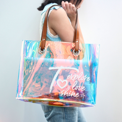 PVC Tote Bag with PU Handle